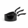 Pot Set - Livoo - Men125n - Black - Non-stick - Diameters 16/18/20 Cm
