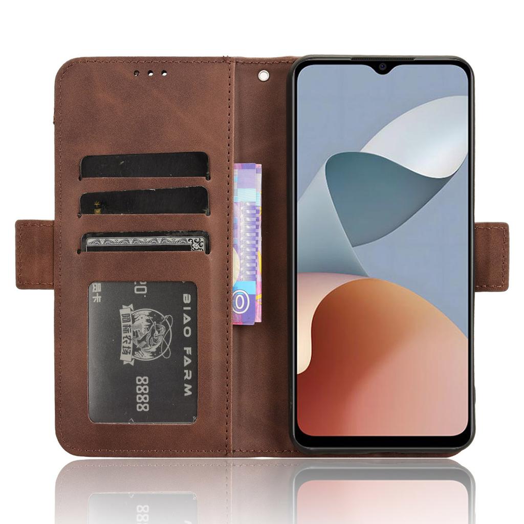 For ZTE Blade A34 Leather Case with Multiple Card Slots Wallet Phone Cover