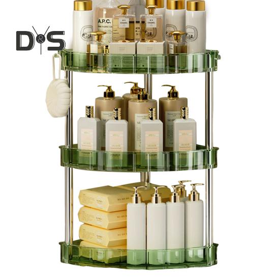 Corner Bathroom Counter Organizer Storage Rack Large Capacity 3 Tier 90 Degree Design Makeup Organizer Perfume Tray