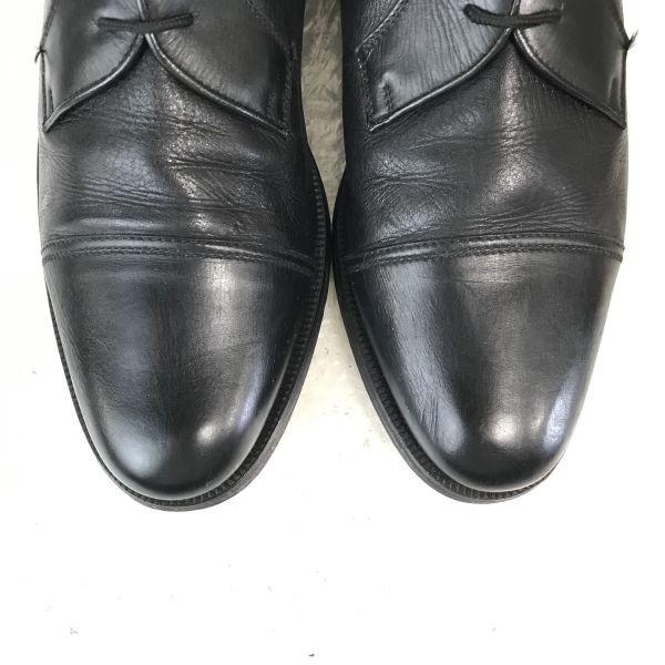 Hergestellt in Italien Vintage 80er-90er Jahre Gravati Leder Straight Tip Business Schnürschuhe Größe 9.5 27.5-28.5cm Schwarz(GEBRAUCHT)