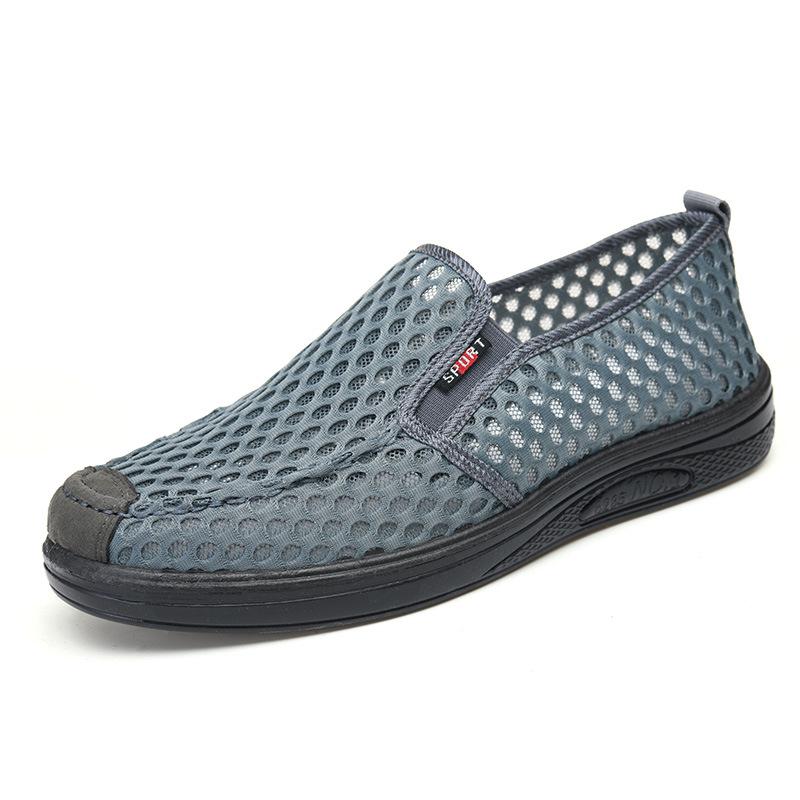 Men s Breathable Mesh Slip-On Sandals - Summer Comfort Shoes for Middle-Aged and Elderly Size 43