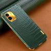 For Xiaomi Redmi A1 4G/A2 4G Crocodile Texture Leather Coated TPU Cover 6D Electroplated Phone Case