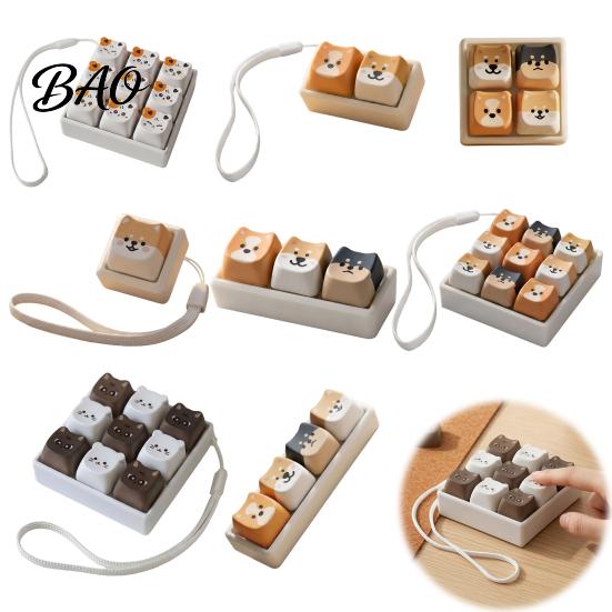Push Button Toy Cartoon Dog Fidget Keyboard Toy, 1/2/3/4/9-Key Stress Relief Gadgets Mini for Backpack Handbag Purse Charm Keychain Pendant