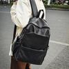 New retro backpack simple soft leather leisure travel backpack large capacity trend student class bag