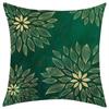 New Green Striped Floral Linen Pillowcase for Holiday Decoration and Car Cushion Cover