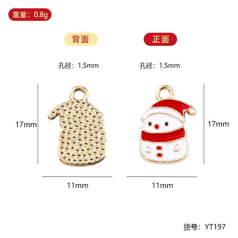 YT zinc alloy oil dripping small pendant, bracelet pendant, Christmas zinc alloy small size pendant