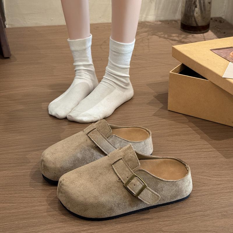Fashion Fashionable and Simple Hot-selling Summer 2025 Women's Half Slippers Slip-On Fur Covered Toe Shoes Leisure Women's Shoes