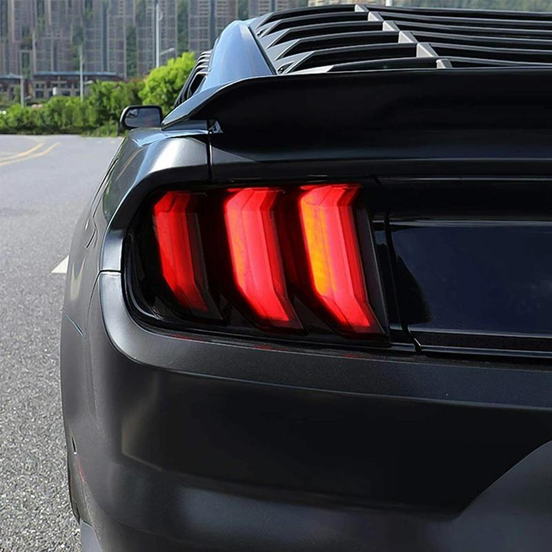 6 Pcs Car Rear Tail Light Lamp Decor Cover Smoke Black Decorative for Ford Mustang 2018-2021 Auto Exterior Accessories