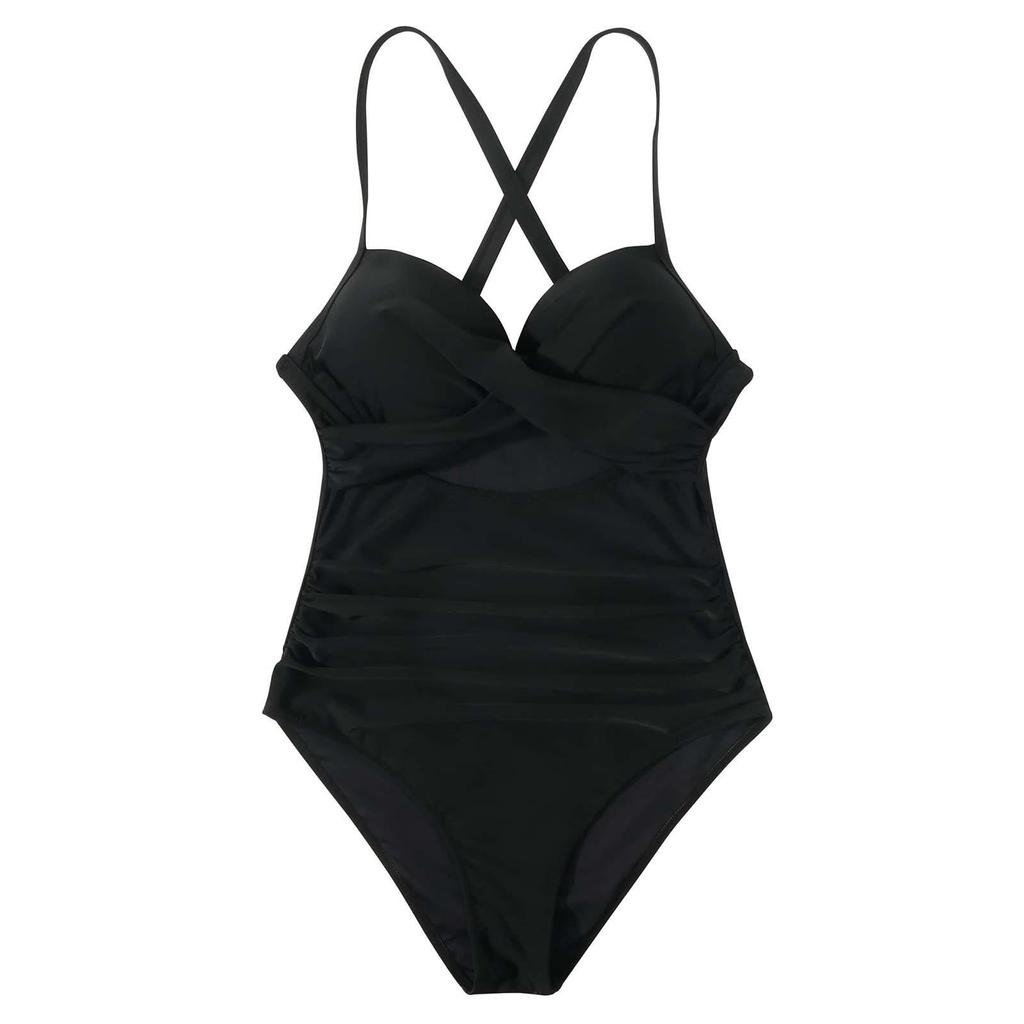 One Piece Swimsuit Women Halter Neck Cutout Waist Detail Floral Print Plus Size Swimwear Beachwear