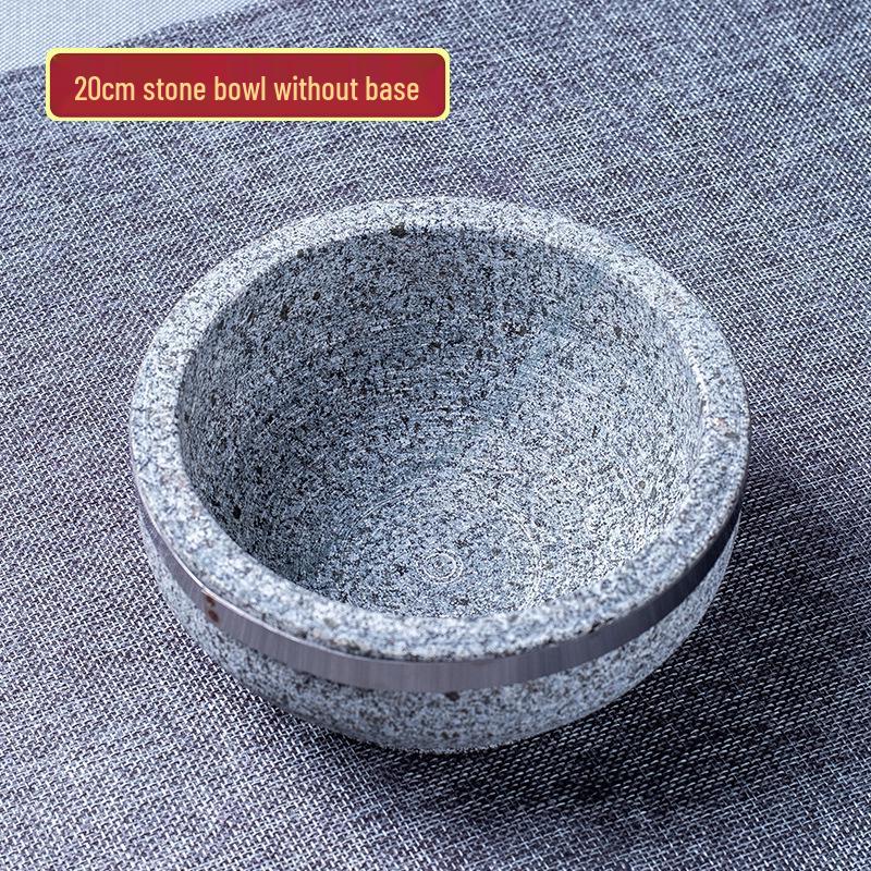 Korean Bibimbap Stone Bowl - Durable Natural Stone Earthenware for Cooking