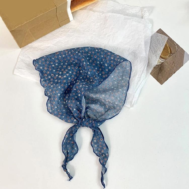 Popular Flower Patterned Head Wrap Breathable Bandana Scarf Thin Neck Cover Women Fashion Accessory Beach Vacation Wear