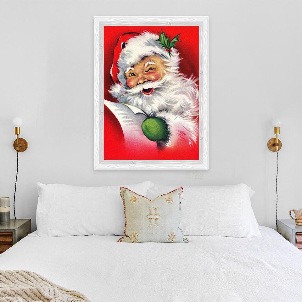 New 5D DIY Diamond Painting Christmas Diamond Embroidery Santa Claus Cross Stitch Full Round Drill Home Decor Manual Gift