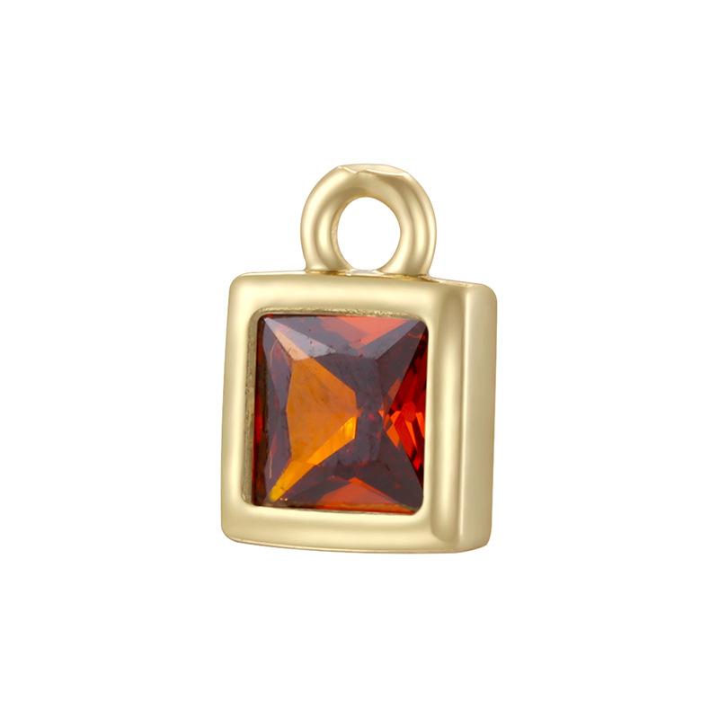 Light Luxury Twelfth Birthday Stone Sugar Cube Pendant Handmade Diy Bracelet Necklace Square Pendant Vd1939