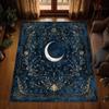 Crescent Moon Celestial Night Sky Rug Mystical Art Carpet Elegant Blue Living Room Decor Non-Slip Washable Floor Mat
