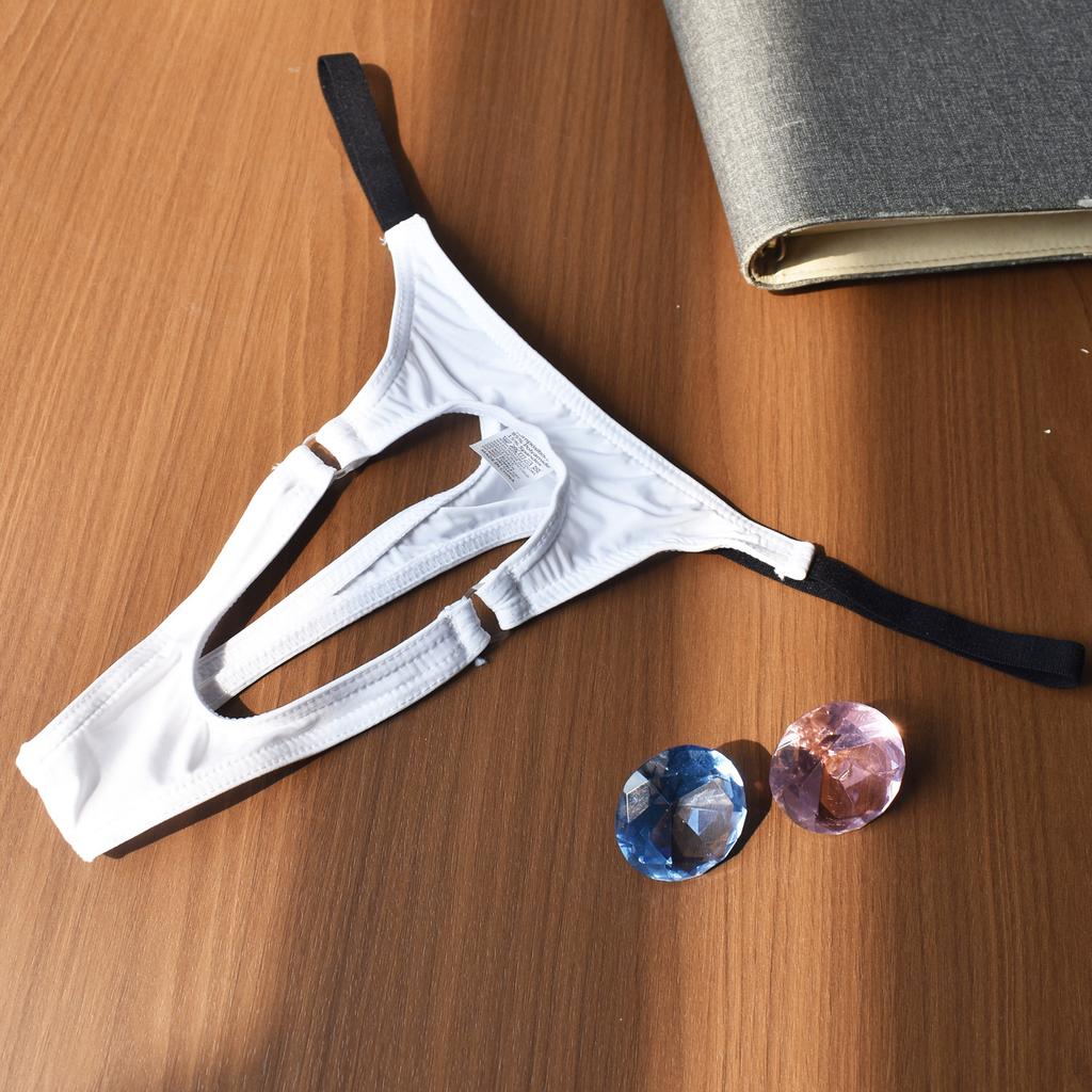 Penis Hole Underwear Erotic Panties For Men Sexy Cock Ring Underpants Male Sex G-String T-Back Thongs Ice Silk Erotic Lingerie
