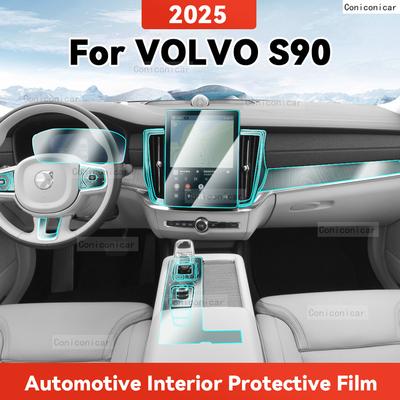 TPU Do VOLVO S90 2025 Przezroczysta Folia Ochronna Pokrywa Panelu Nawigacji Konsoli Centralnej Wnętrza Samochodu Akcesoria