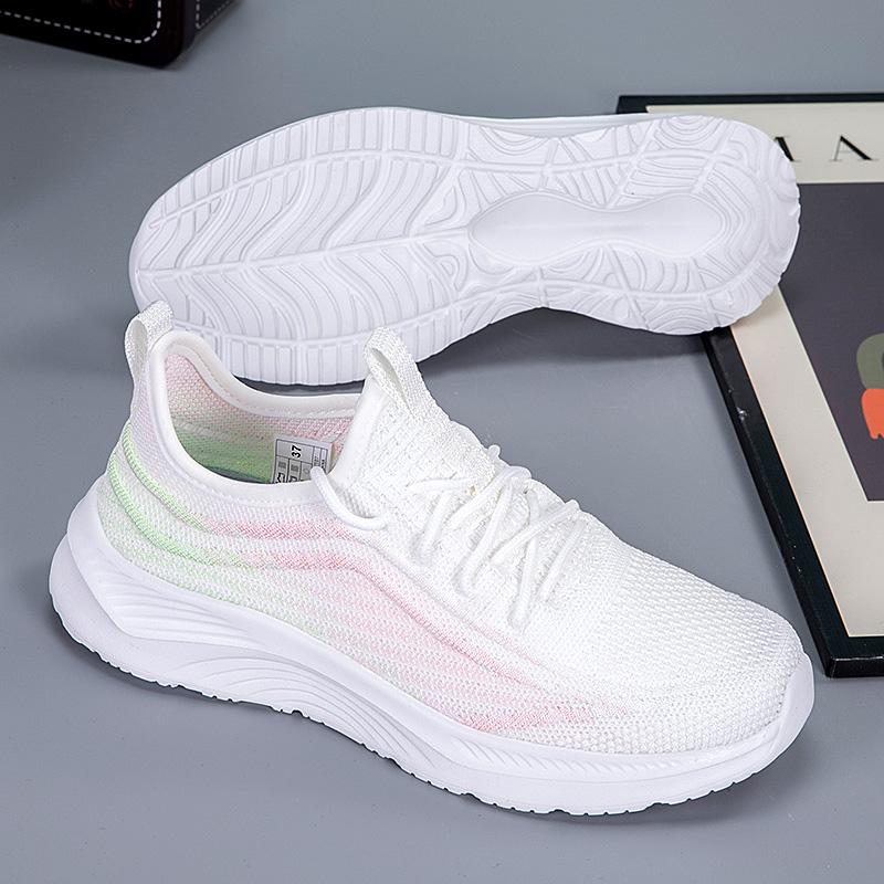 Women Casual Shoes 2025 Hot Sale Breathable Air Mesh Slip-on Female Sock Footwear Outdoor Sneakers Thick Bottom Platforms Big 43