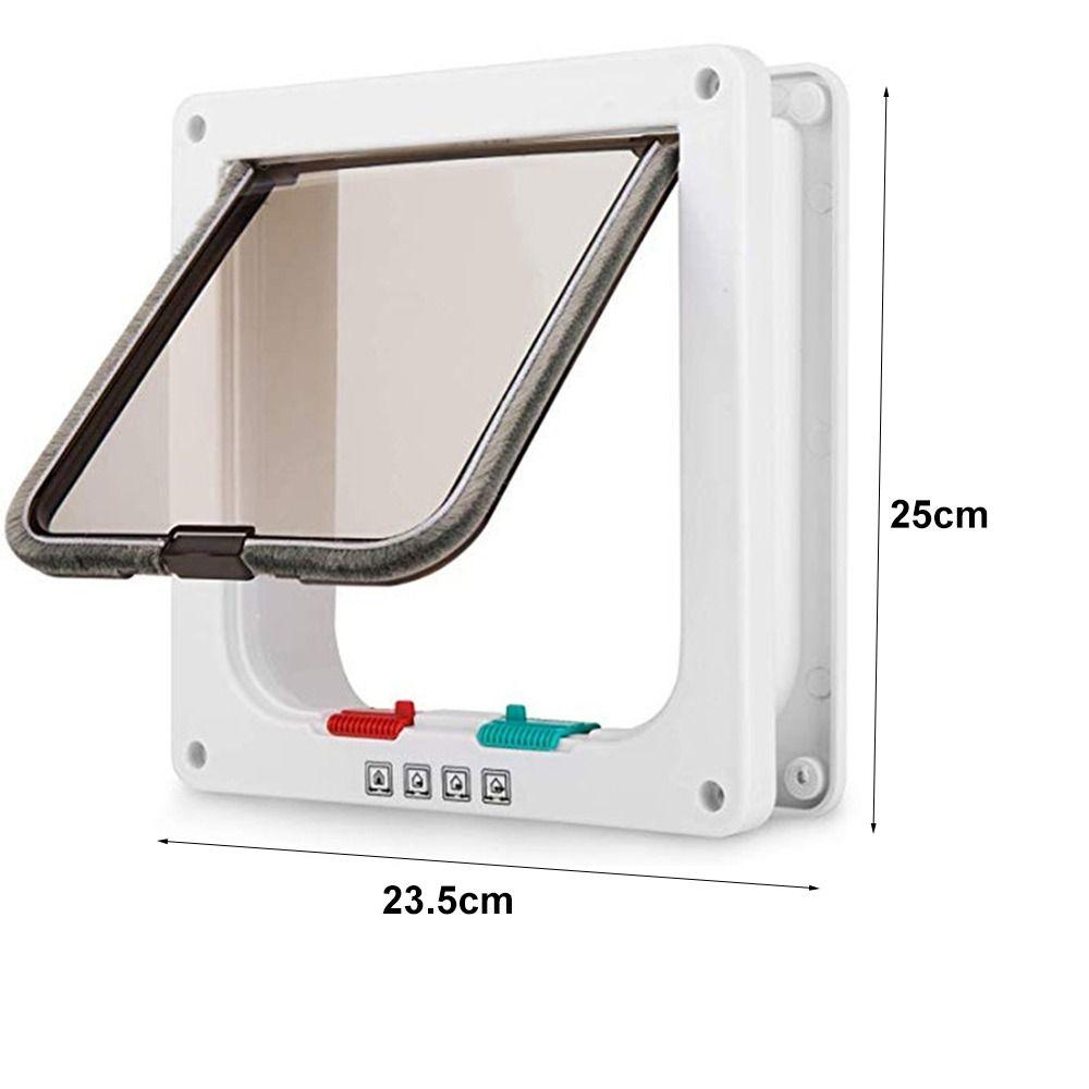 Home Adjustable ABS 4 Way Security Lock Kitten Puppy Dog Cat Flap Door