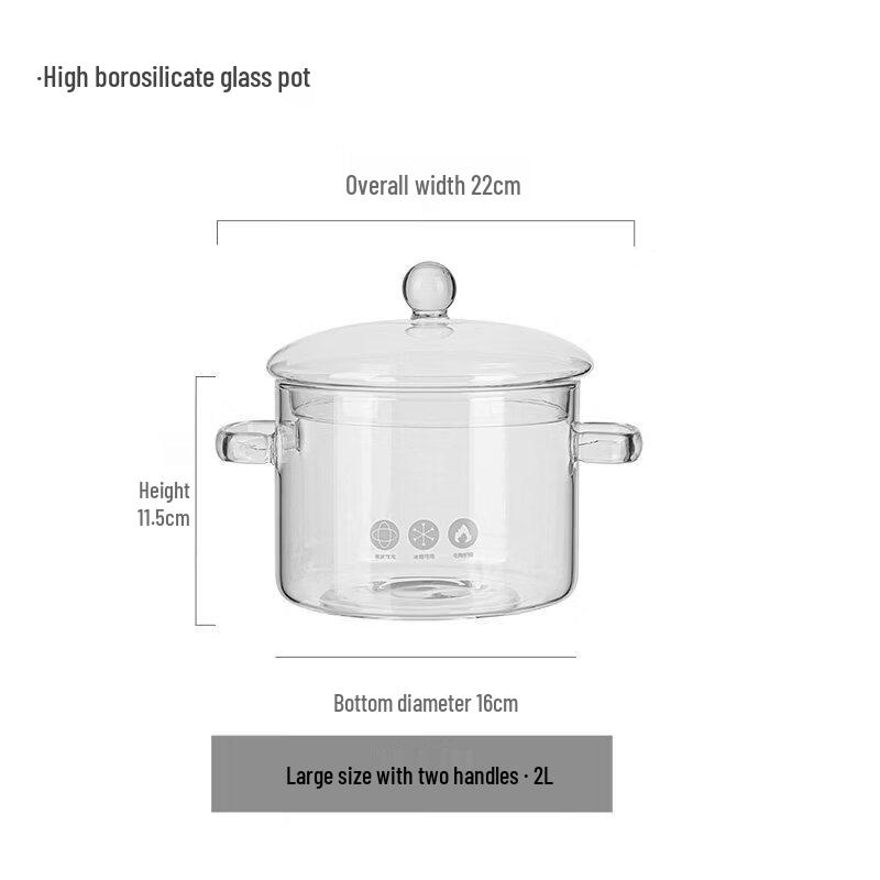 High Borosilicate Glass Transparent Stovetop Pot