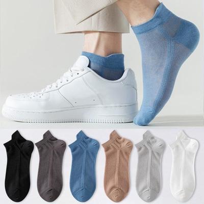 Men Mesh Breathable Cotton Ankle Socks Ultra Thin Summer Unisex Low Cut Socks