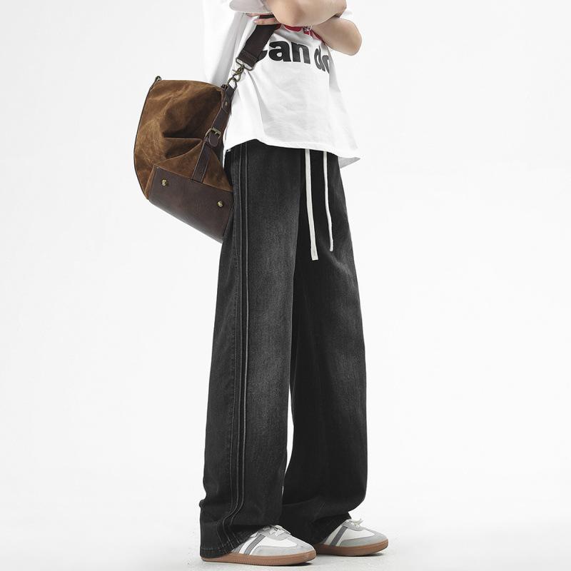 JYL Brand-new all-elastic tie daily minimalist loose straight pants