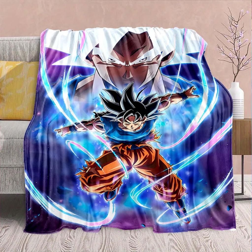Coperta in Flanella Anime Dragon Ball - Morbida Calda Perfetta per Divano, Biancheria da Letto Campeggio Viaggio Ufficio Decorazione Casa -QJY