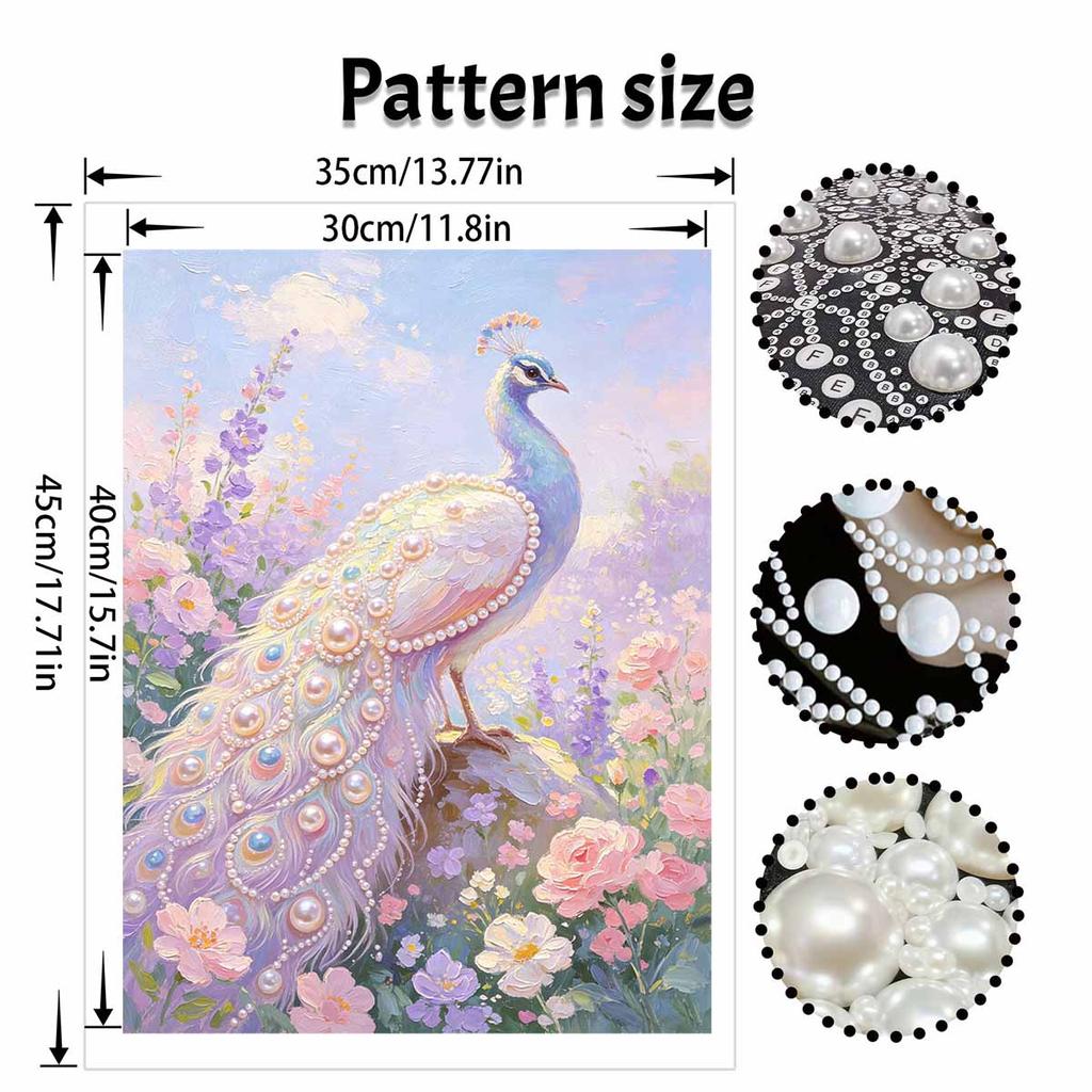 Pearl painting kit DIY elegant peacock floral home decoration painting