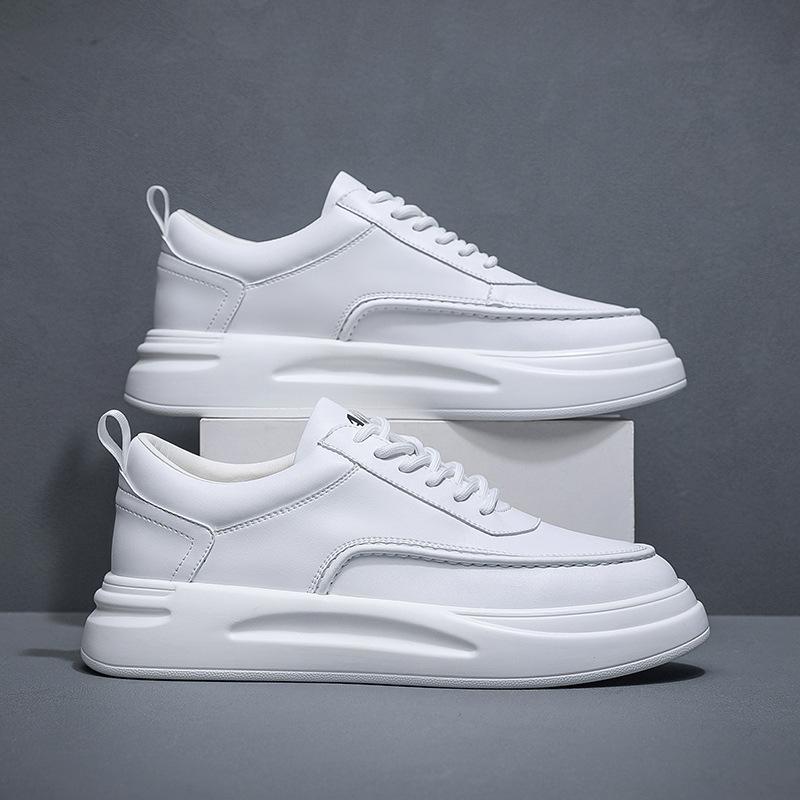 Pánské jarní a podzimní boty na prkno s nízkým svrškem, malé bílé boty, prodyšné sportovní a volnočasové boty se silnou podrážkou, pánské boty, trendy značka pro mládež