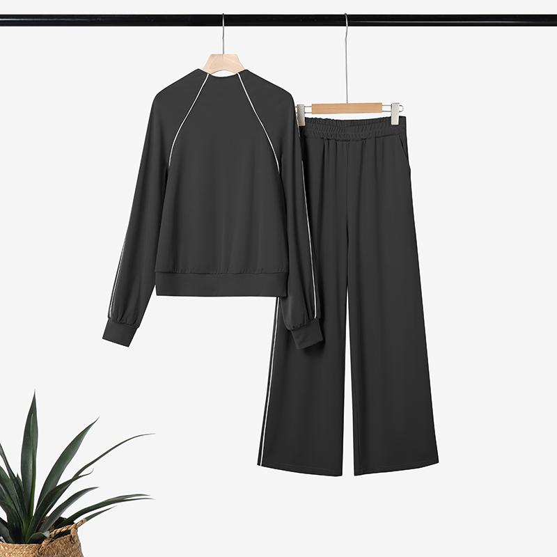 ZANZEA Bluză și pantaloni cu mânecă lungă pentru femei Seturi de costume casual din două piese