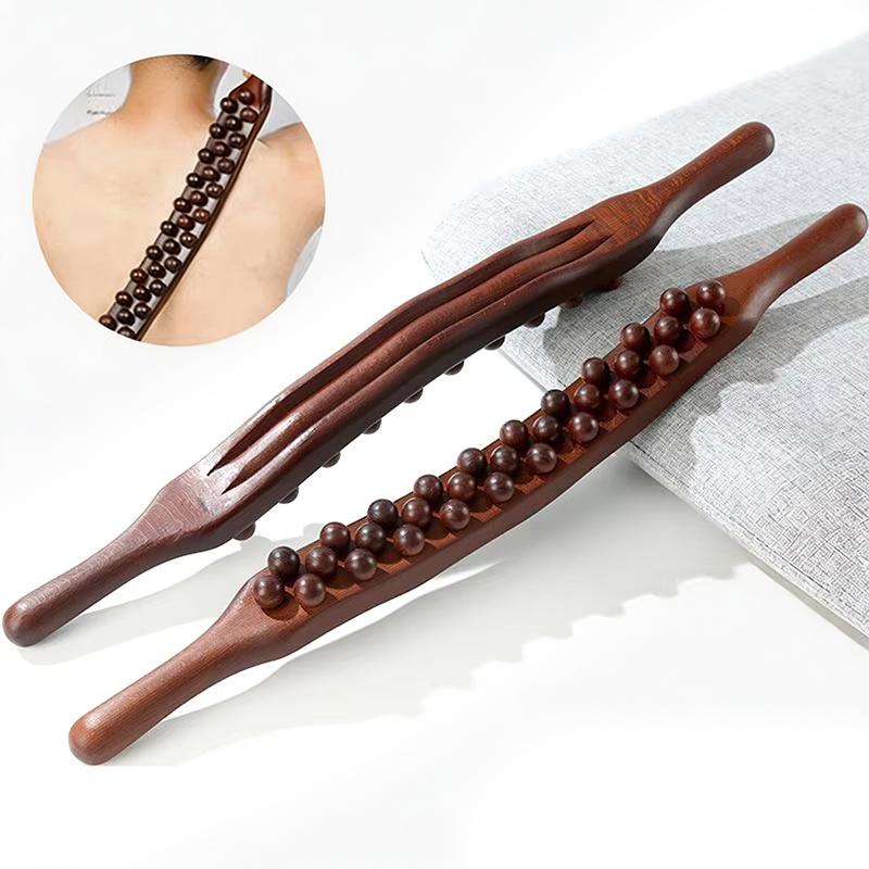 59 Beads Universal Back Massage Tendons Scraping Stick Point Treatment Gua Sha Relax Therapy Tool Abdominal Massager(Plastic)