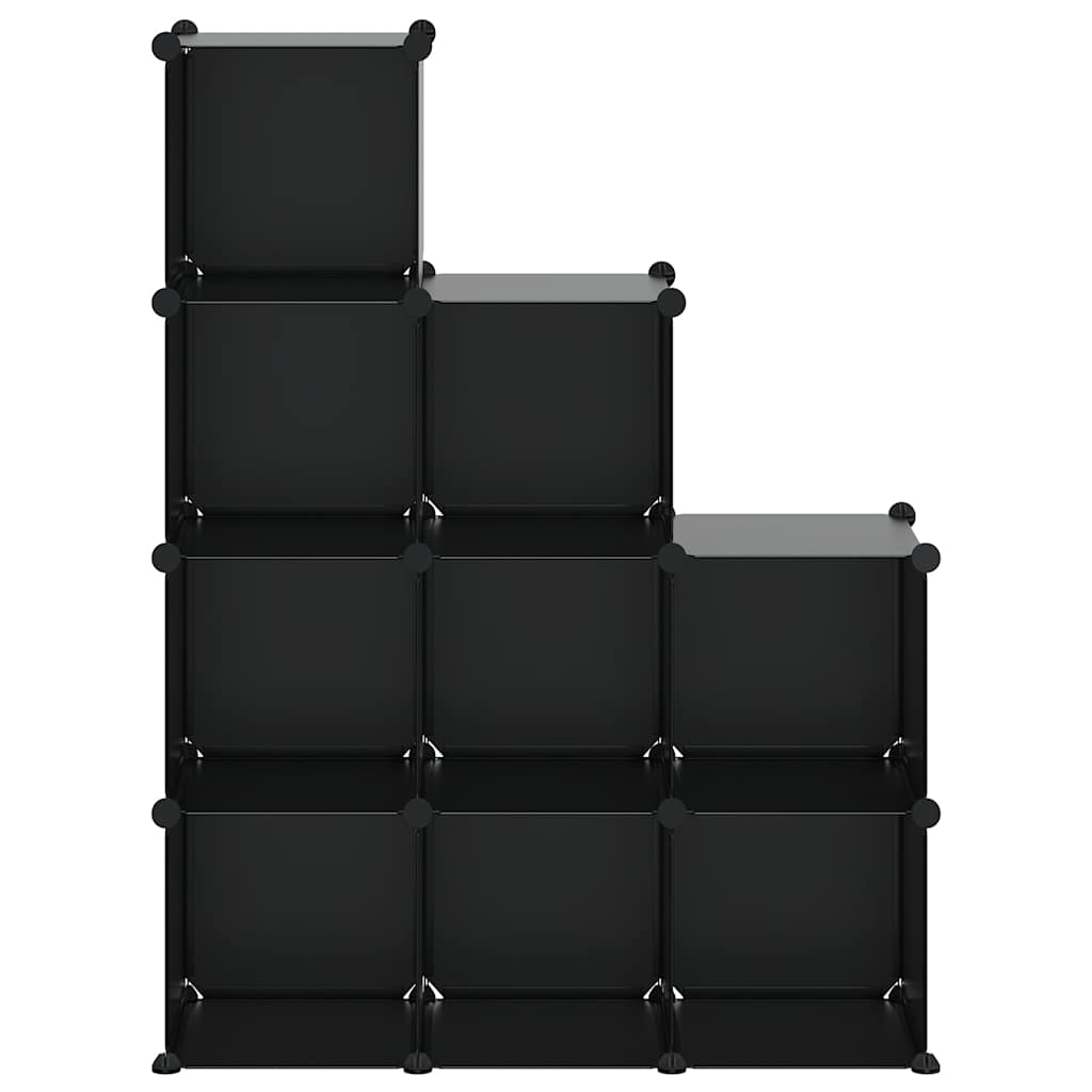 vidaXL Regalsystem mit 9 Würfeln Schwarz PP