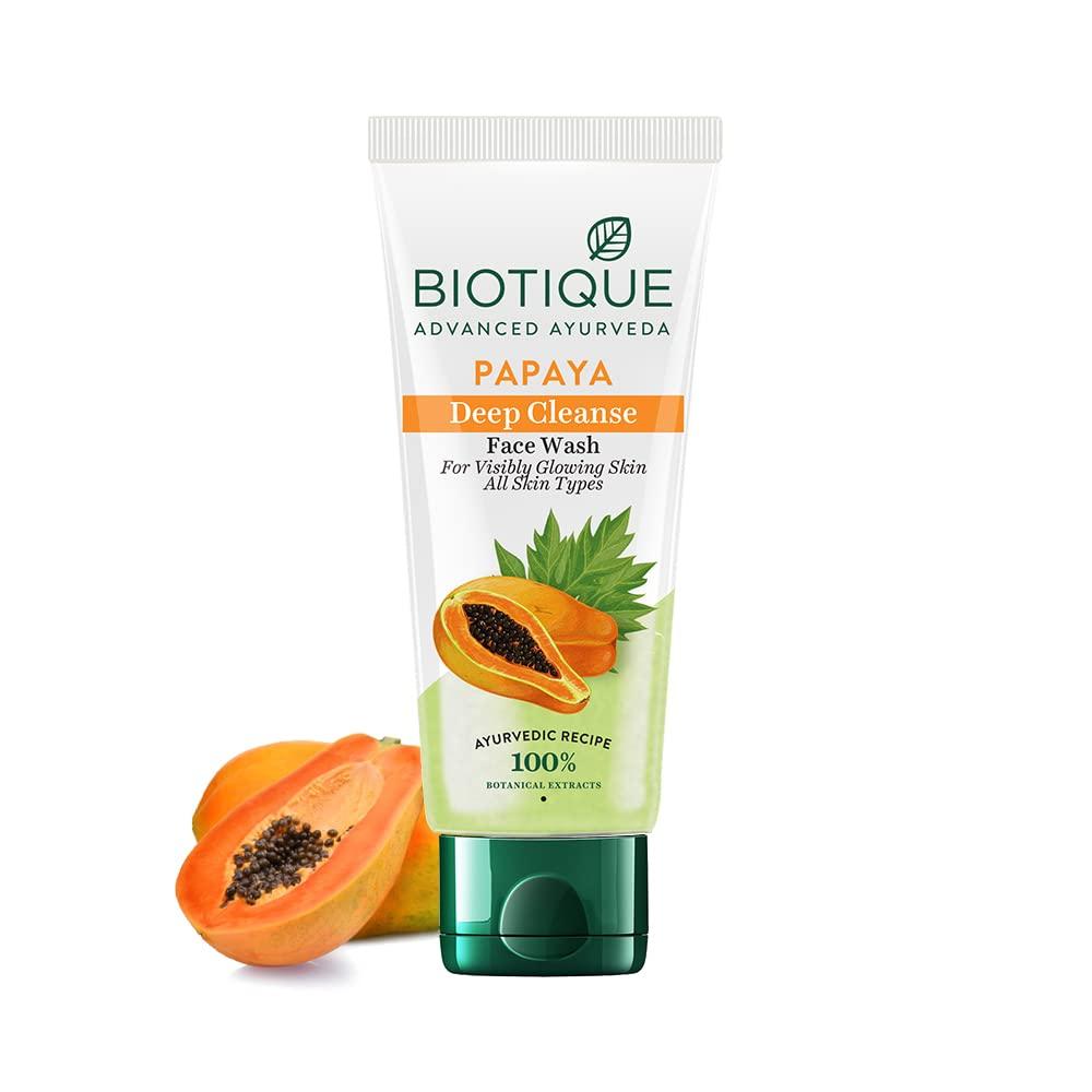 

Biotique Папайя Гель для умывания для сияющей кожи Глубокое очищение и мягкое отшелушивание с растительными экстрактами 150 мл
