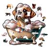 Irregular Puppy Animal Wooden Puzzle Ideal for Adult Children Present Brain Teaser Game Fantasy Dog Christmas Present Box Puzzles Playthings