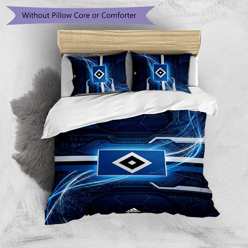 Hamburger SV Football Printed 3 Pieces Bedding Set, Comfortable Skin Friendly Bedroom Duvet Cover Set