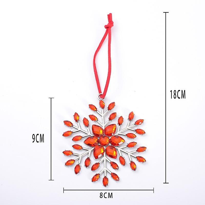 Best-selling Christmas Snowflake Zinc Alloy Ornaments Colorful Snowflake Pendants Christmas Trees  Small Commodities