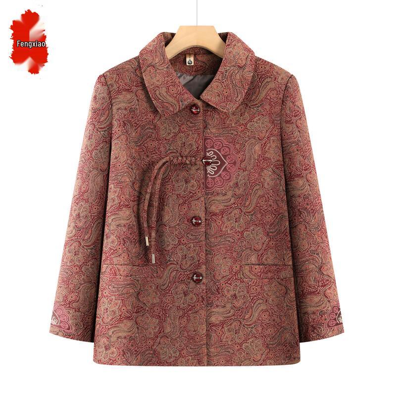 Elderly Women's Button-Up Outerwear Jacket