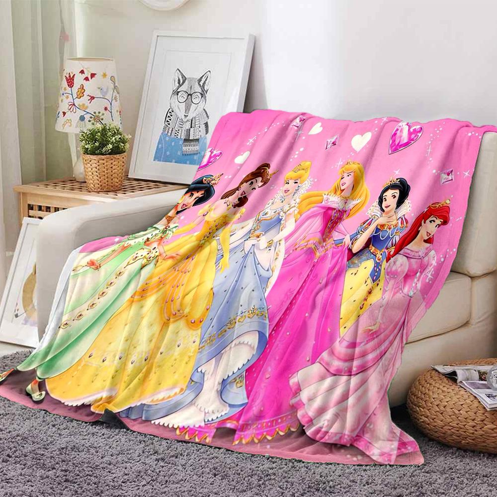 Princesses Pink Dreams Flannel Blanket Super Soft Warm Cozy Blanket For Sofa Bed Office Travel Allseason Home Decor Gift