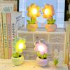 Mini LED Floral Potted Night Light For Bedroom Desk Mini Table Lamp Desktop Children's Gift Creative Decoration Night Lamp