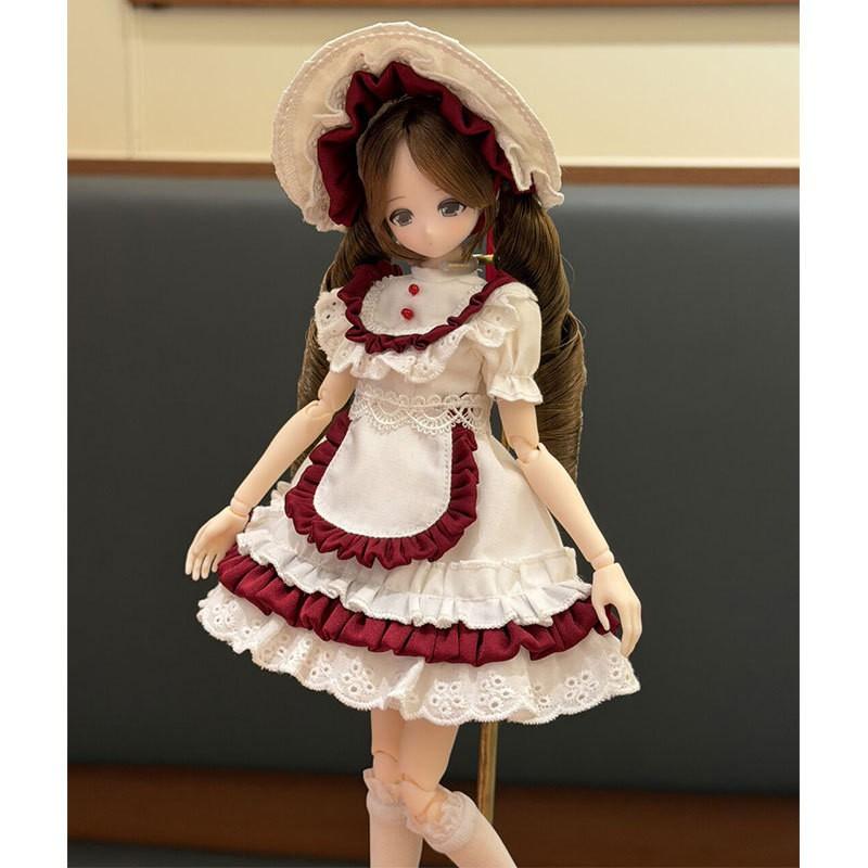6-inch BJD Doll Outfit Set Red Velvet Theme Handmade Clothing Obitsu 22 24 Azone