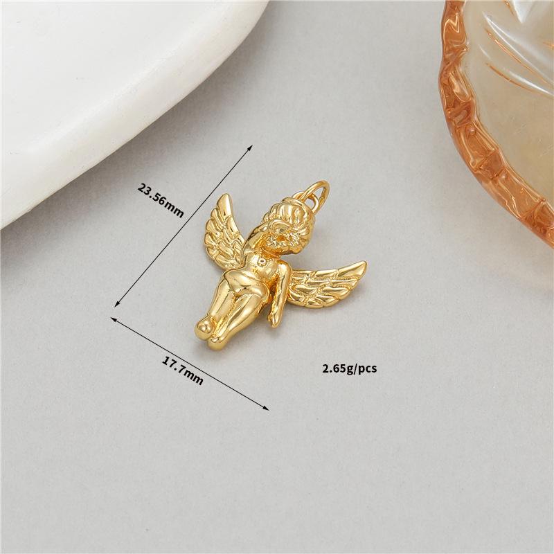 

Позолоченное 14-каратным золотом ожерелье-подвеска Крылья ангела Купидона - Аксессуары ручной работы из меди