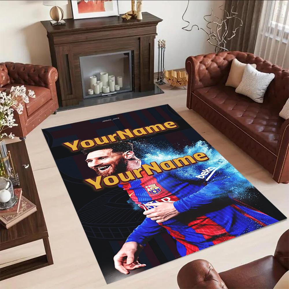 Messi 379 Personalized Name Area Rug Design for Entryway Decorate room Hallway Foyer Anti-slip Rug Anime Office Decor
