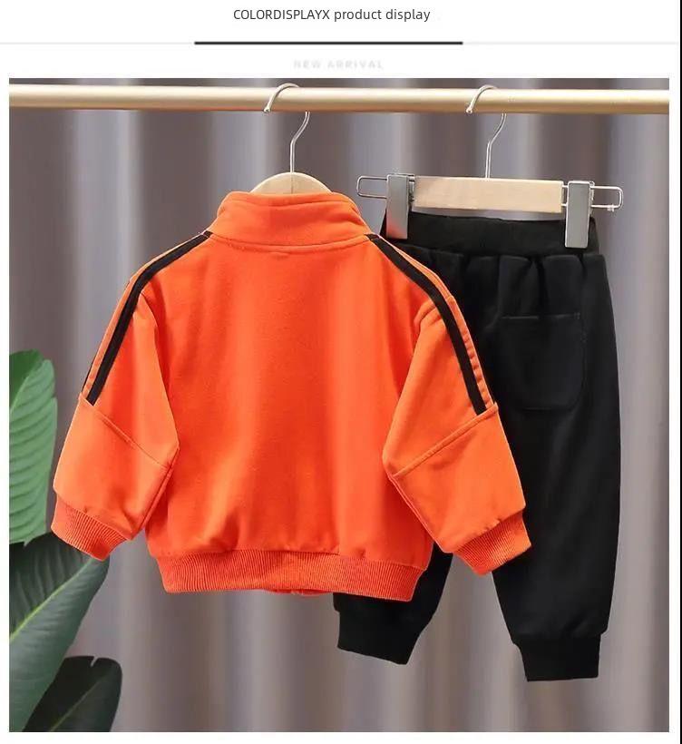 Kids' Fashionable Long-Sleeve Two-Piece Suit for Spring and Autumn