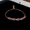 Pink Diamond Zirconia Starburst Flower Bracelet: Trendy, Luxurious Jewelry with Unique Design.