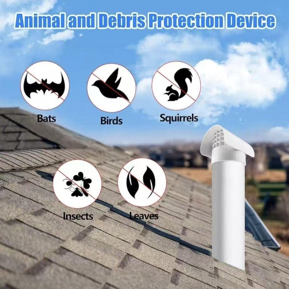 Fine Filter Screen Radon Exhaust Vent Cover Weatherproof Vent Hood  Air Exhaust Circulation