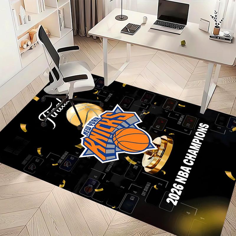 Knicks logo Print Area Rug - Soft, Washable Non-Slip Indoor Mat for Office Chairs, Living Room, Home Office Decorative Rug