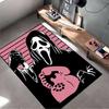 Ghostly Scream Themed Rug, Pink & Black Non-slip Rug Suitable for Living Room and Bedroom Sofas.