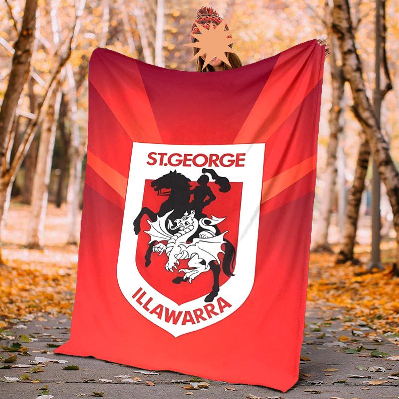 St George Illawarra Flannel Blanket Soft Warm All-Season Throw, Design for Camping, Car Travel, Hiking Sofa, Bed, Office Perfect Gift for Parties