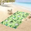 Gnome and Clover Pattern Green Towel Beach towel quick-drying for travel outdoor sports jogging beach and swimming
