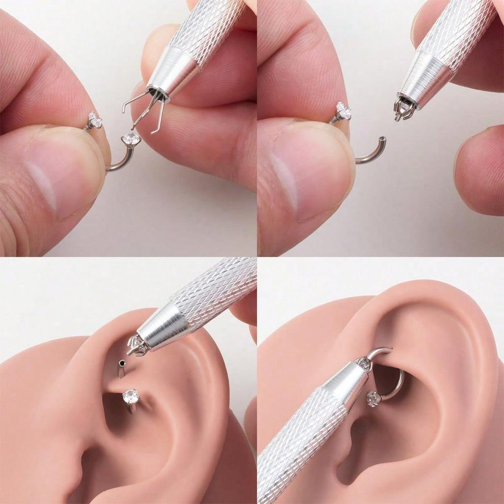 Piercing Ball Grabber Tool, 4 Claw Jeweler's Pick Up Tool Piercing Ball Gripper  Pearl Grabber Pick Up Tool
