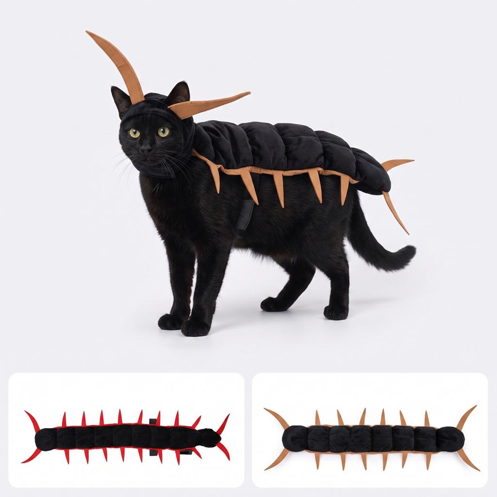 Halloween Costume Centipede, Funny Pet Outfit for Small Cats and Dogs